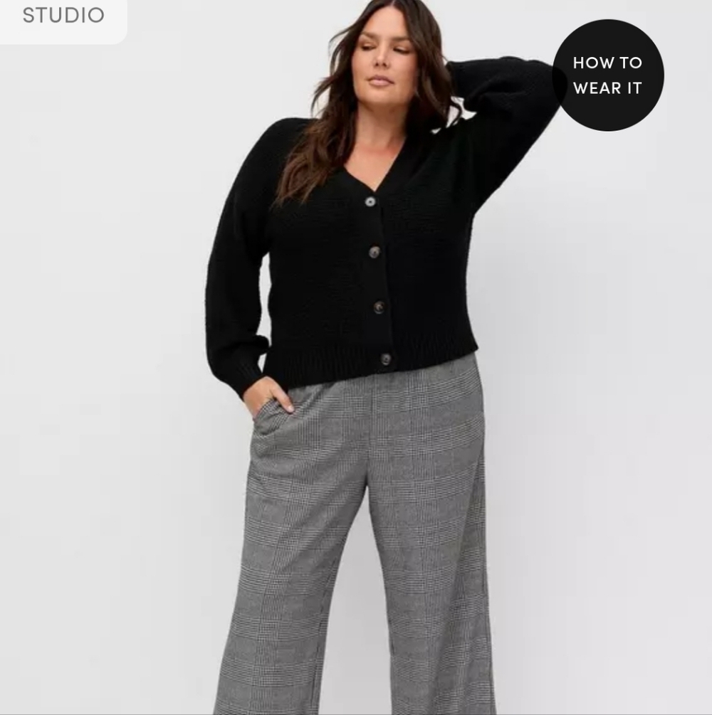 torrid Black Button-Front Knit Cardigan - Picture 2 of 7